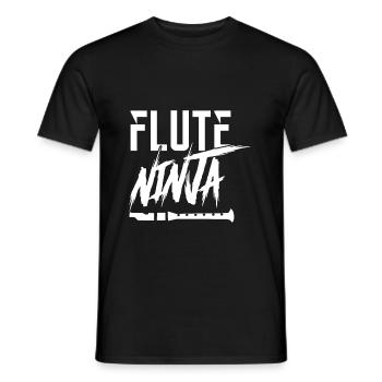 Flûte - T-shirt homme - noir - Devant - AI Model Male 178 light (178cm)