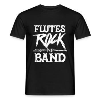 Flûte - T-shirt homme - noir - Devant - AI Model Male 178 light (178cm)
