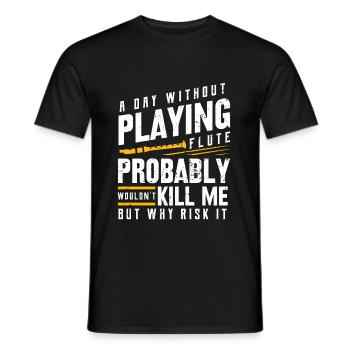 Flûte - T-shirt homme - noir - Devant - AI Model Male 178 light (178cm)