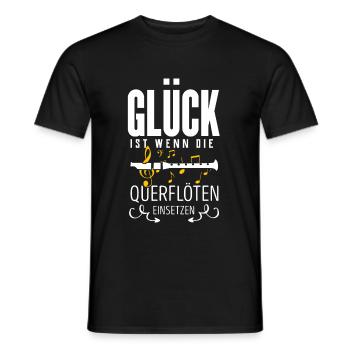 Querflöte - Männer T-Shirt - Schwarz - Vorne - AI Model Male 178 light (178cm)