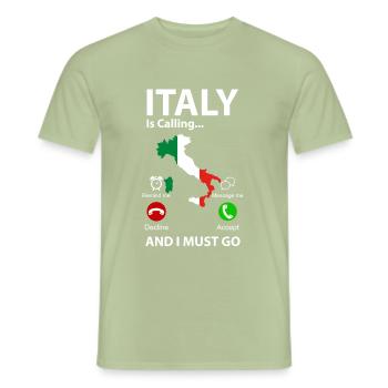 Italy - Men's T-Shirt - sage - Front - AI Model Male 178 light (178cm)