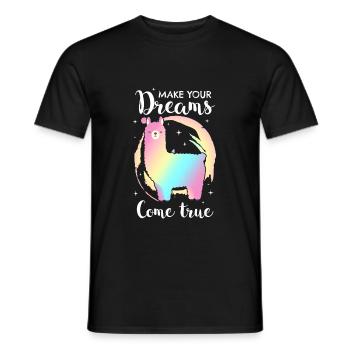 Llama Alpaca Alpaca funny gift Alpaca saying - Men's T-Shirt - black - Front - AI Model Male 178 light (178cm)