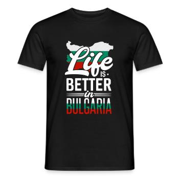 Bulgaria - Men's T-Shirt - black - Front - AI Model Male 178 light (178cm)