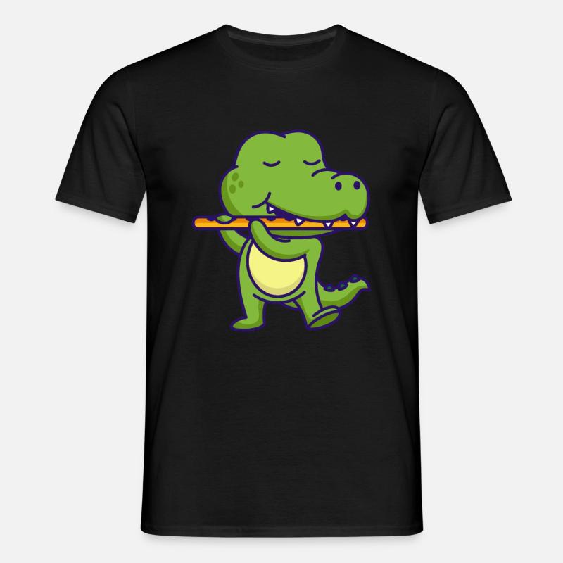 Querflöte - Männer T-Shirt - Schwarz