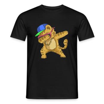 Katze - Männer T-Shirt - Schwarz - Vorne - AI Model Male 178 light (178cm)