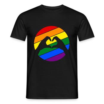 Lgbt - Mænd T-shirt - sort - Foran - AI Model Male 178 light (178cm)
