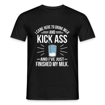 milk - Men's T-Shirt - black - Front - AI Model Male 178 light (178cm)