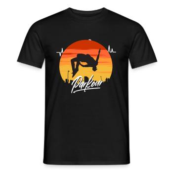 Parkour Running Gift - Men's T-Shirt - black - Front - AI Model Male 178 light (178cm)
