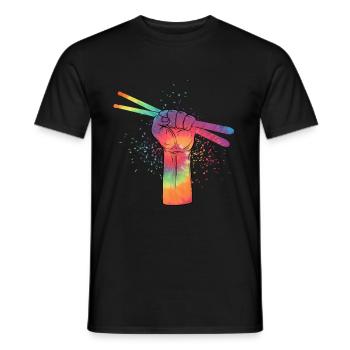 Batterie batteur cadeau de batteur - T-shirt homme - noir - Devant - AI Model Male 178 light (178cm)