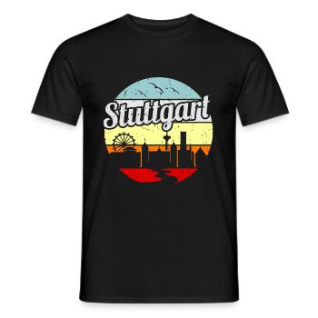 Stuttgart - Männer T-Shirt - Schwarz - Vorne - AI Model Male 178 light (178cm)
