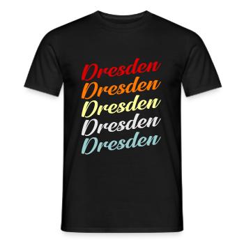Dresden - Männer T-Shirt - Schwarz - Vorne - AI Model Male 178 light (178cm)
