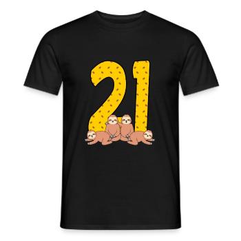 21st birthday - Men's T-Shirt - black - Front - AI Model Male 178 light (178cm)
