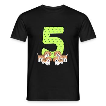 5. Geburtstag - Männer T-Shirt - Schwarz - Vorne - AI Model Male 178 light (178cm)