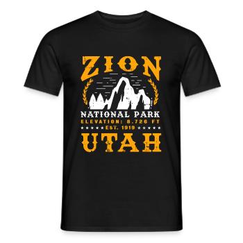 Zion National Park Utah USA Amerika - Männer T-Shirt - Schwarz - Vorne - AI Model Male 178 light (178cm)