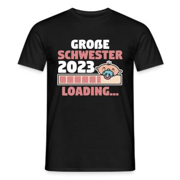 Schwester 2023 Schwanger Werdende Schwester - Männer T-Shirt - Schwarz - Vorne - AI Model Male 178 light (178cm)