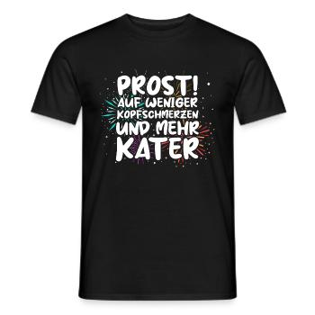 Neujahr Feuerwerk Silvester - Männer T-Shirt - Schwarz - Vorne - AI Model Male 178 light (178cm)