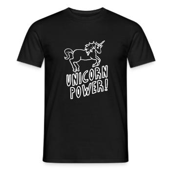 Unicorn - Power - Men's T-Shirt - black - Front - AI Model Male 178 light (178cm)