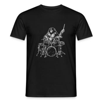 Singe batteur batteur - T-shirt homme - noir - Devant - AI Model Male 178 light (178cm)