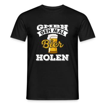 GMBH GEH MAL BIER HOLEN - Männer T-Shirt - Schwarz - Vorne - AI Model Male 178 light (178cm)