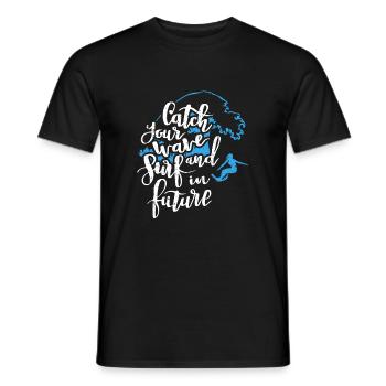 Surf into the future - Men's T-Shirt - black - Front - AI Model Male 178 light (178cm)