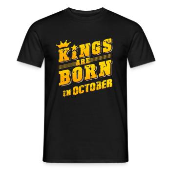 Kings October birthday gift October - Men's T-Shirt - black - Front - AI Model Male 178 light (178cm)