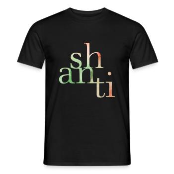Shanti writing - Men's T-Shirt - black - Front - AI Model Male 178 light (178cm)