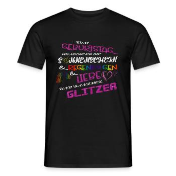 Geburtstagssprüche Sonnenschein Regenbogen & Liebe - Männer T-Shirt - Schwarz - Vorne - AI Model Male 178 light (178cm)