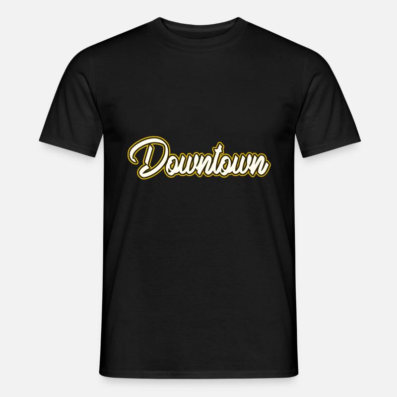 Downtown gelb - Männer T-Shirt - Schwarz