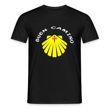 Coquillage jaune Buen Camino St. James Pilgrim - T-shirt homme - noir - Devant - AI Model Male 178 light (178cm)