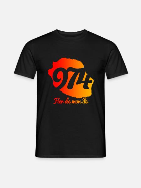 Collection 974 Fier de mon île - T-shirt homme - noir