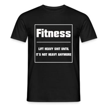 LIFT FUNNY FITNESS HEAVY MERDE SPORTS GYM STUDIO - T-shirt homme - noir - Devant - AI Model Male 178 light (178cm)