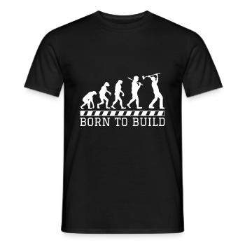 Evolution construction worker gift construction job work - Men's T-Shirt - black - Front - AI Model Male 178 light (178cm)