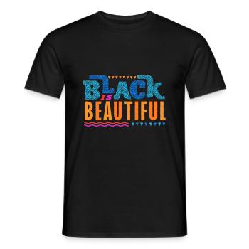 Black is Beautiful African American - Men's T-Shirt - black - Front - AI Model Male 178 light (178cm)