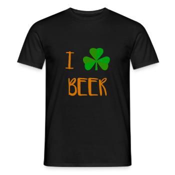 Je la bière de trèfle - J'aime la bière - T-shirt homme - noir - Devant - AI Model Male 178 light (178cm)