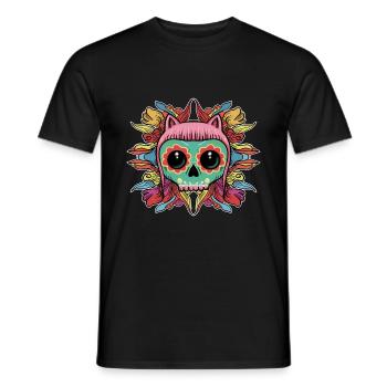 Kitten Skull - Men's T-Shirt - black - Front - AI Model Male 178 light (178cm)