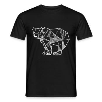 Bear geometric gift idea bear animal triangle - Men's T-Shirt - black - Front - AI Model Male 178 light (178cm)