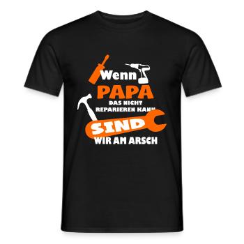 wenn papa das nicht reparieren kann heimwerker - Männer T-Shirt - Schwarz - Vorne - AI Model Male 178 light (178cm)