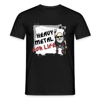 Heavy Metal pour la vie - T-shirt homme - noir - Devant - AI Model Male 178 light (178cm)