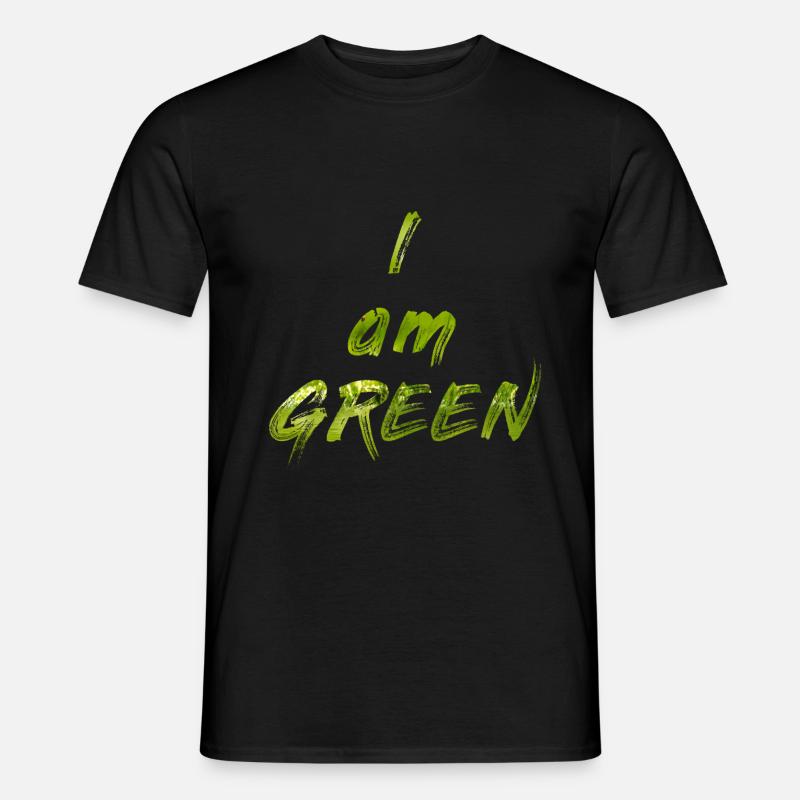 I Am Green - Männer T-Shirt - Schwarz