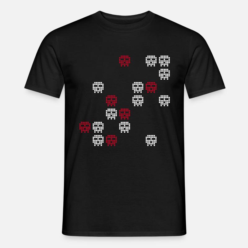 pixel skull game shot - Men's T-Shirt - black