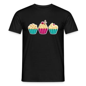 Cupcake - Muffin - Donut - Eis - Schokolade - DD - Männer T-Shirt - Schwarz - Vorne - AI Model Male 178 light (178cm)