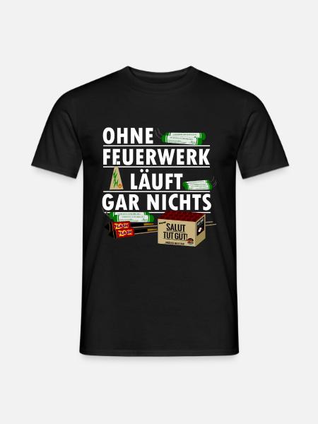 Ohne Silvester Feuerwerk nix los - Männer T-Shirt - Schwarz