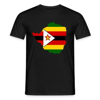 Zimbabwe flag - Men's T-Shirt - black - Front - AI Model Male 178 light (178cm)