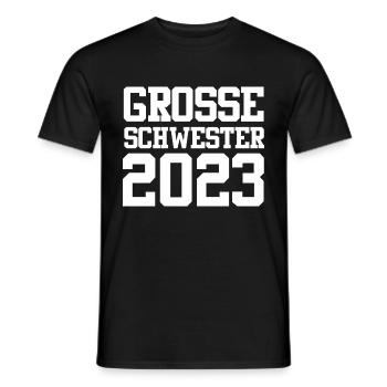 Schwester 2023 Schwanger Werdende Schwester - Männer T-Shirt - Schwarz - Vorne - AI Model Male 178 light (178cm)