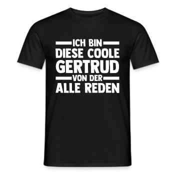 Gertrud - Männer T-Shirt - Schwarz - Vorne - AI Model Male 178 light (178cm)