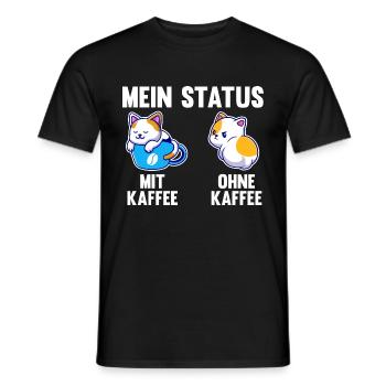 Katze Mein Status Mit Kaffee Ohne Kaffee - Männer T-Shirt - Schwarz - Vorne - AI Model Male 178 light (178cm)