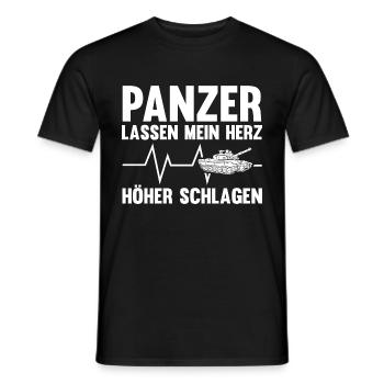 Panzerfahrer Soldat Herzschlag Puls Panzer - Männer T-Shirt - Schwarz - Vorne - AI Model Male 178 light (178cm)
