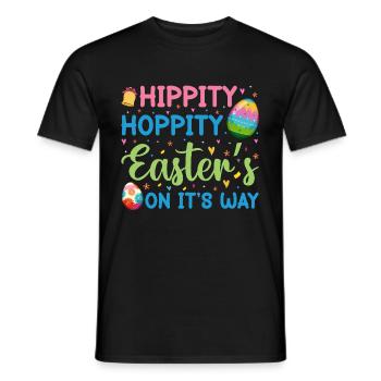 Joyeuses Pâques avec le lapin de Pâques - T-shirt homme - noir - Devant - AI Model Male 178 light (178cm)