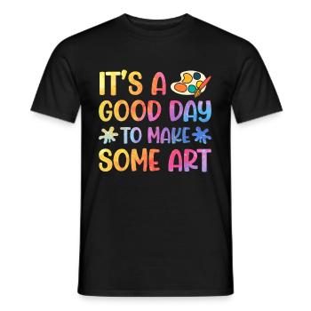 Artists - A good day to make art - Men's T-Shirt - black - Front - AI Model Male 178 light (178cm)