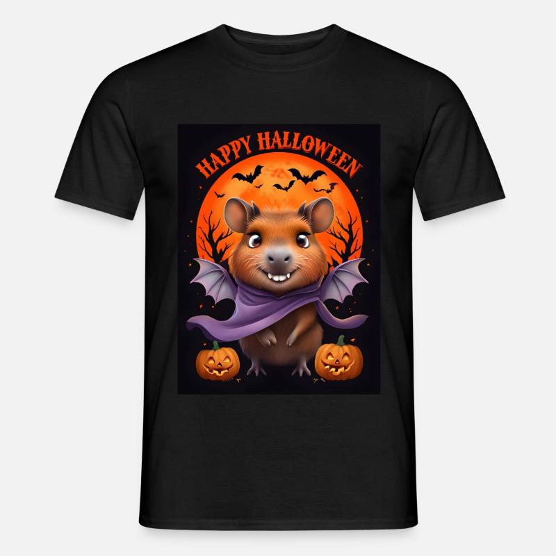Halloween Capybara Geist Geschenkidee - Männer T-Shirt - Schwarz